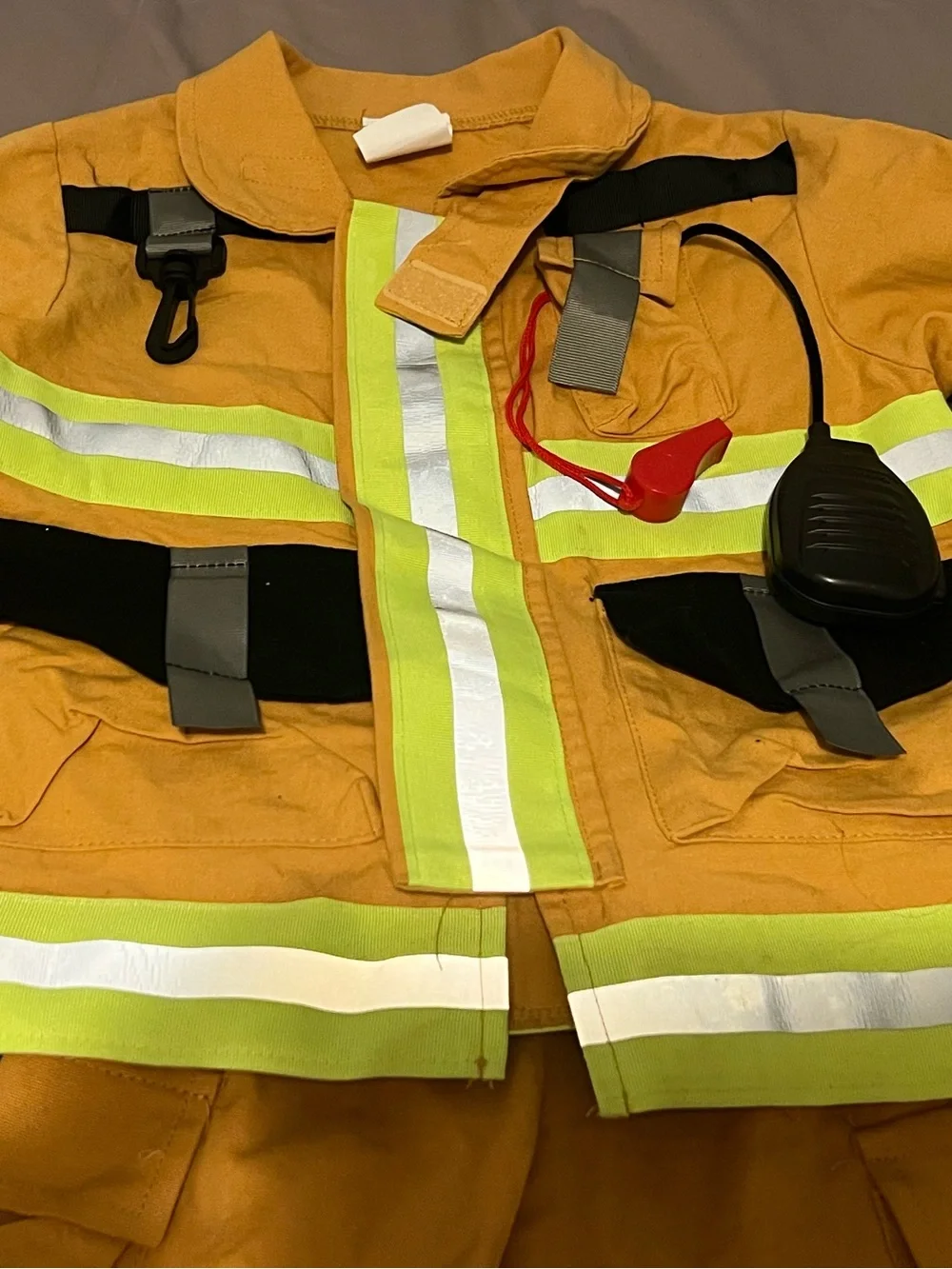 Teetot Firefighter Costume 2 Piece Unisex Child Size 3-4 Years Halloween dressup